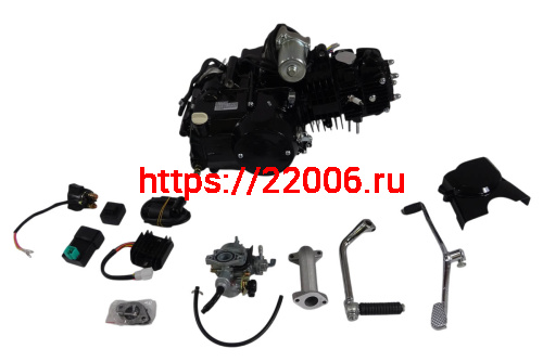 Двигатель 4т. 125 (120) см3 (1P52) Storm (черный) - горизонтальный, тюнинг, круговая КПП