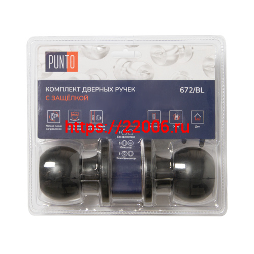 Ручка Punto (Пунто) защелка DK672/BL BL-PS (без фик.) черный