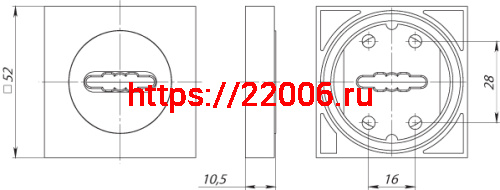 Накладка Fuaro (Фуаро) под сувальдный ключ SC.K.KM52 (SC KM) SN/CP-3 матовый никель/хром фото 3