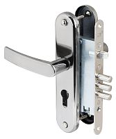 Корпус Sam (Сам) врезного замка с защёлкой в комплекте с ручкой ЗВ4-31/55 РФ55-022 (черн жемчуг) /78927/