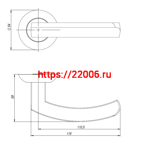 Ручка Ajax (Аякс) раздельная R.JR54.SIGMA (SIGMA JR) CP-8 хром 130мм фото 2